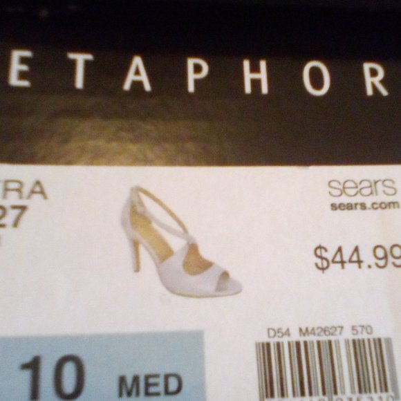 NEW IN BOX - METAPHOR SNAKE SKIN DESIGN OPEN TOE 4" STILETTO'S - Picture 6 of 6